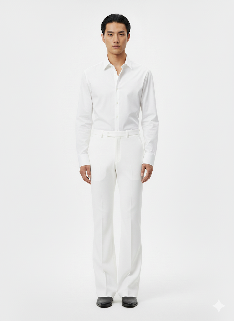 Fs44 1017 Men's High-Waisted Flared Trousers