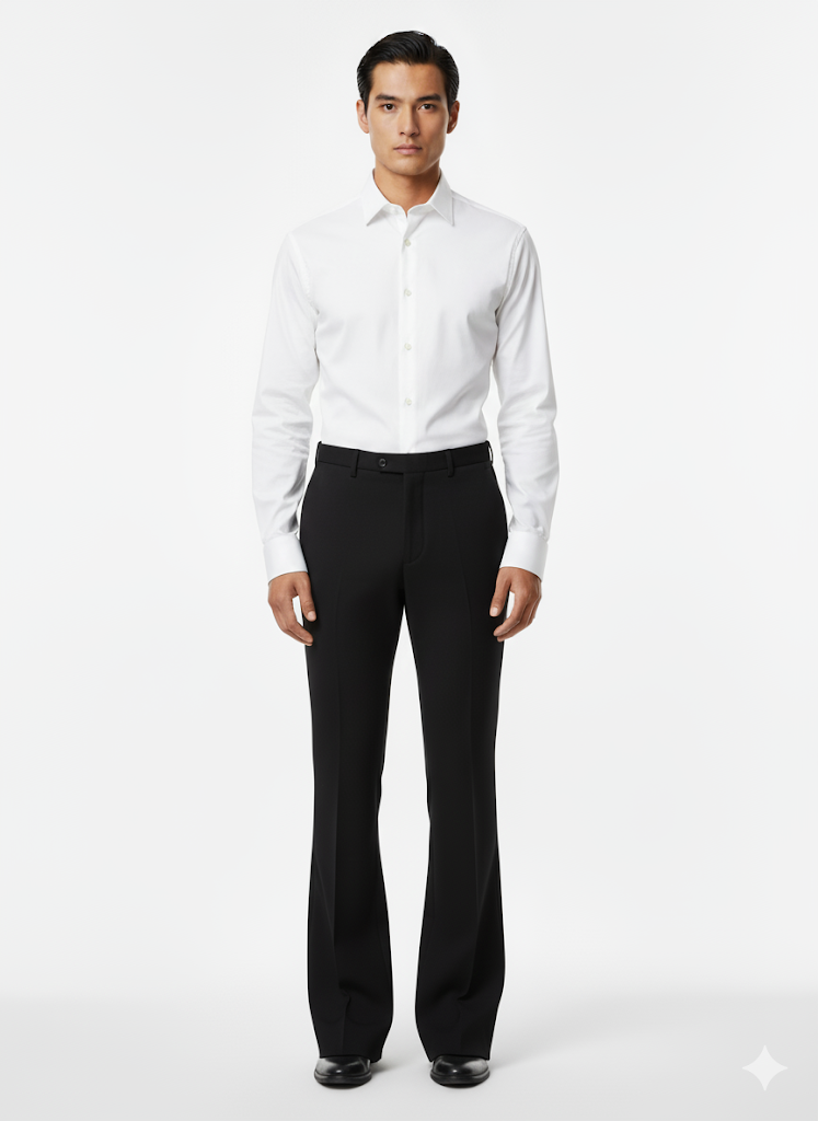 Fs44 1017 Men's High-Waisted Flared Trousers