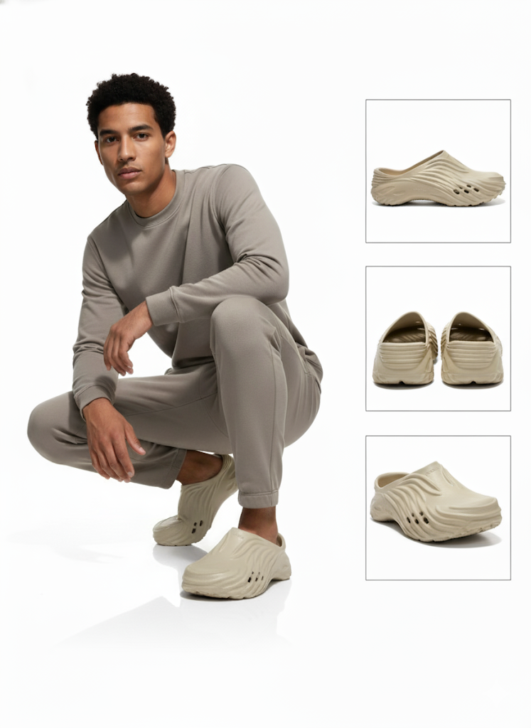 Fs44 1039 Crocs Pollex Clog by Salehe Bembury - Tonal Beige Slip-On Shoe