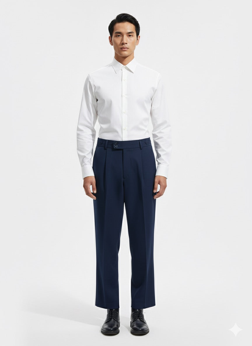Fs44 5001  Classic Gurkha Trousers - Double Pleat & High-Waist Design