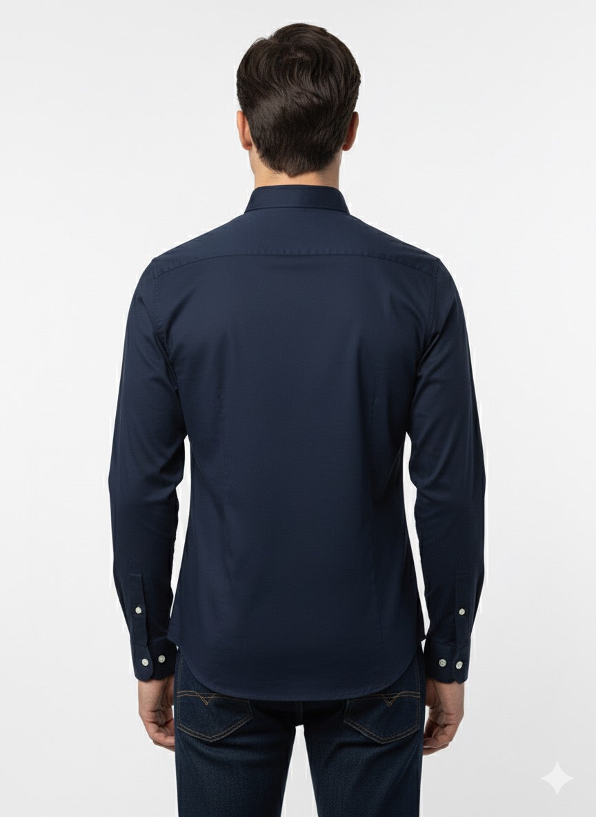 Fs44 5002 Men's Plain Pattern Casual Shirt - Solid Color Button Down