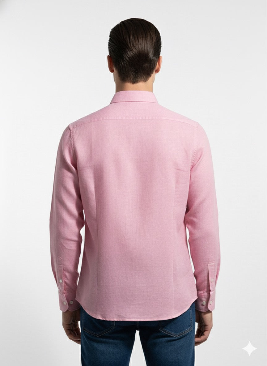 Fs44 5006 Linen shirt for men with light embroidery