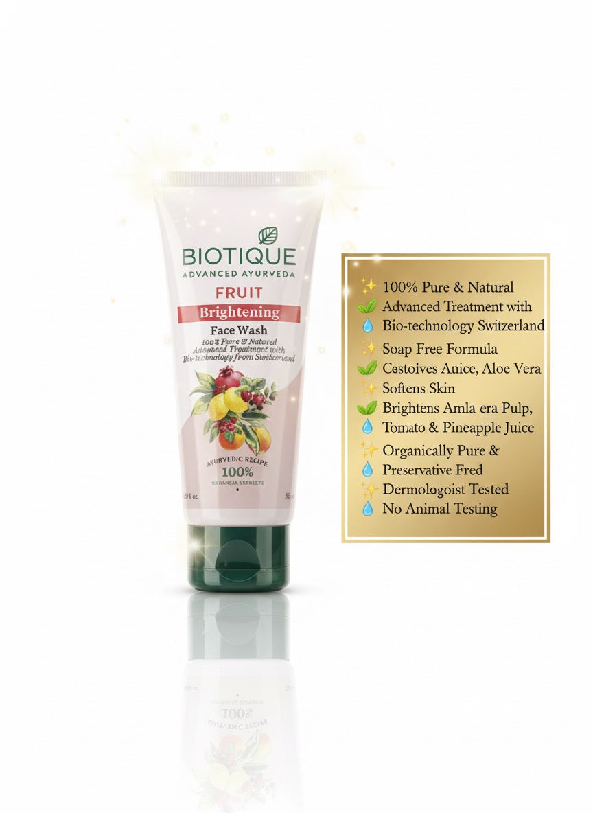 Fs44 1083 BIOTIQUE Advanced Ayurveda Fruit Brightening Face Wash,